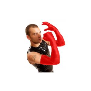 Olkapäämittaiset Punaiset Fisting-Käsineet