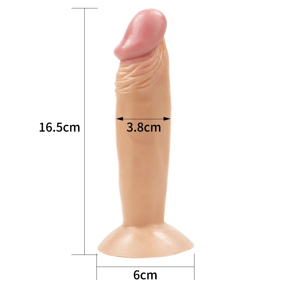 Realistinen suonikas dildo, jossa imukuppi, 17 cm pitkä ja 3,9 cm halkaisija, ihonvärinen Lovetoy Chambers of Lovelta, kuvassa näkyvät tuotteen mitat