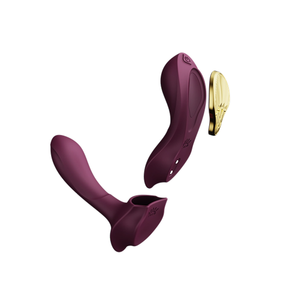 Punainen AYA – kannettava alushousuvibraattori G-pisteadapterilla, elegantti muotoilu ja huomaamaton nautinto Chambers of Lovelta.