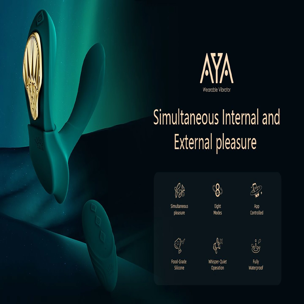 Vihreä eksklusiivinen AYA – kannettava alushousuvibraattori, elegantti muotoilu ja huomaamaton nautinto Chambers of Lovelta.