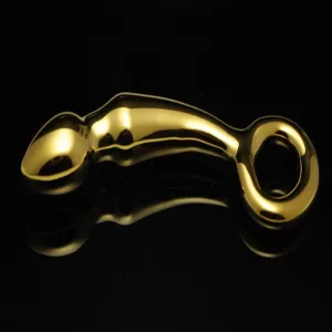 Kaareva P- ja G-piste lasidildo kultaisesta lasista Chambers of Lovelta. Tyylikäs muotoilu intensiiviseen nautintoon.