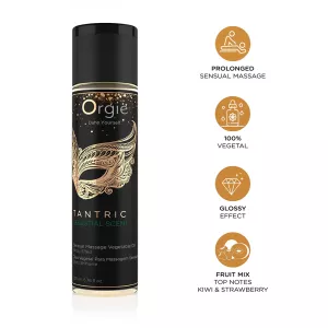 ORGIE Tantric Celestial Scent sinnliches Massageoel 200 ml – lange sinnliche Massage, 100% pflanzlich, Schimmereffekt, Fruit Mix mit Kiwi- und Erdbeer-Topnoten – Chambers of Love