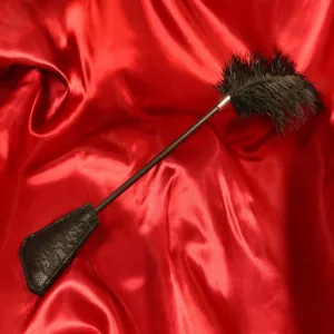 Feather Tickler with Lace Paddle from Chambers of Love – perfect for elegant, sensual, and tickling BDSM sessions.