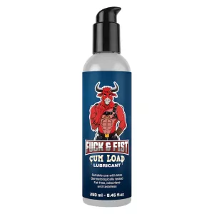 Fuck&Fist Cum Load Lubricant 250 ml hybrid lube with pump bottle, glides like silicone and washes off like water-based, from Chambers of Love.