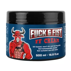 Fuck & Fist Cream 500 ml jar – oil-based anal lubricant with fisting formula at Chambers of Love, front view