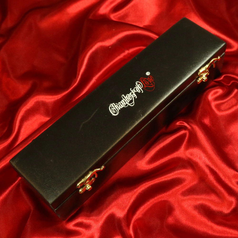 Tyylikäs lahjarasia, jossa Chambers of Love -logo – ylellinen säilytys Fun Wand 11 tuuman teräsdildolle.