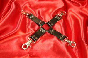 BDSM Hogtie, 4-teilig, Veganes Leder