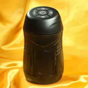 Masturbator Cup – musta realistinen masturbaatiokuppi värinällä ja imulla Chambers of Lovelta