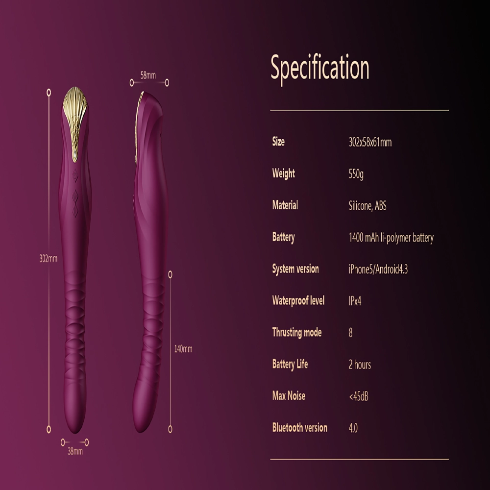 ZALO KING PowerThrust – tummanpunainen, ylellinen vibraattori edistyksellisellä työntöteknologialla, tyylikkäästi esillä yksin tummalla taustalla, erityisesti valittu Chambers of Loven eksklusiiviseen valikoimaan.