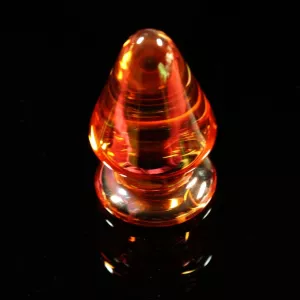 Kartion muotoinen lasinen anaalitappi Chambers of Lovelta, kuvattu ylhäältä. Tyylikäs muotoilu nautintoon ja tarkkuuteen.