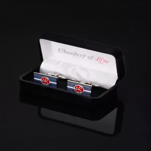 Cufflinks with BDSM flag from Chambers of Love. A stylish accessory that shows your BDSM pride with elegance.