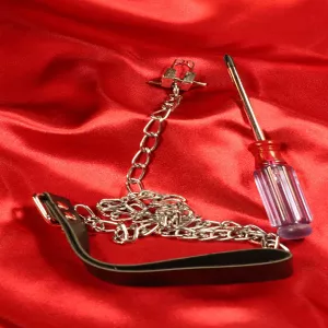 Näsklämma med koppel från Chambers of Love i rostfritt stål. Elegant design för maximal kontroll och exklusiv känsla.