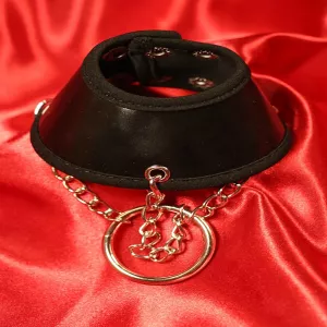 Parachute ball stretcher in leather for CBT – parachute-shaped scrotum stretcher, from Chambers of Love
