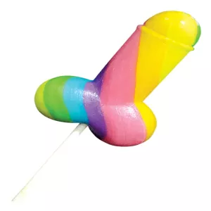 Penis-klubba – rolig och färgglad godis från Chambers of Love, perfekt som ätbar partyfavorit och överraskning.