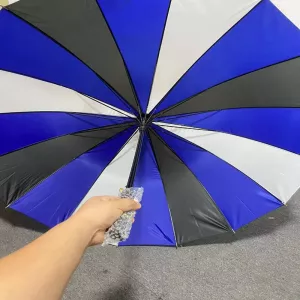 Pride umbrella with blue, black, and white fetish flag – unique accessory from Chambers of Love symbolizing community in the fetish world.