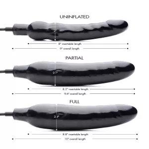 Yksityiskohtakuva Primal-ilmatäytteisestä dildosta Chambers of Lovelta täyteen täytettynä. Premium-tason säädettävä dildo yksilölliseen nautintoon.