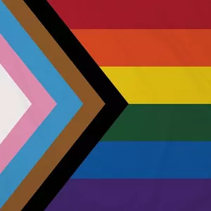 Progress Pride flag – vibrant symbol of inclusion and diversity, unique Pride product from Chambers of Love.