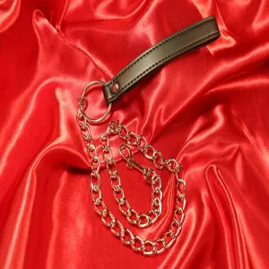 Musta PU-talutin Chambers of Lovelta – kestävä, tyylikäs ja täydellinen sekä leikkiin että hallintaan BDSM-sessioissasi.