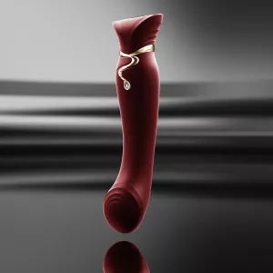 Röd Queen G-punkts PulseWave Vibrator, visar elegant design och exklusiv njutning från Chambers of Love.