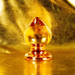 Pyöreä lasinen anaalitappi Chambers of Lovelta, kuvattu edestä. Tyylikäs ja elegantti muotoilu nautintoon ja tarkkuuteen.