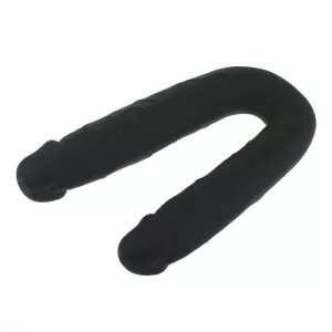 Silikoninen tupladildo Chambers of Lovelta, suunnattuna asiakasta kohti, selvästi näkyvät terskat, kuvattu valkoista taustaa vasten.