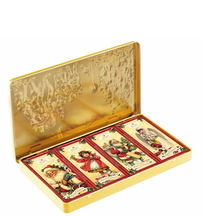 Plåtask tomte med chokladkakor