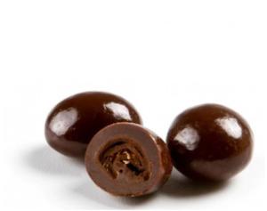 Chokladdragerade kaffebönor