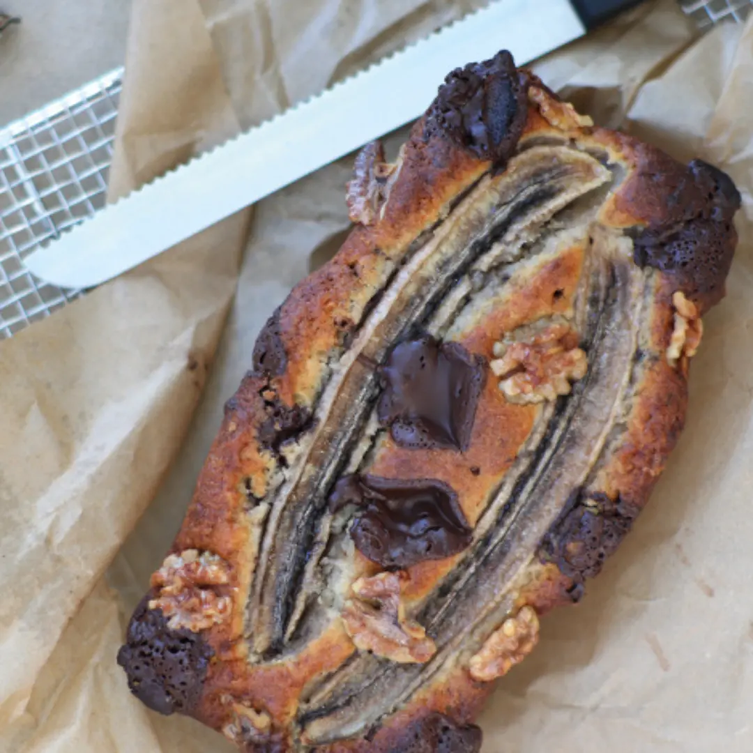 Bananbröd med mörk choklad Bananbröd med mörk choklad