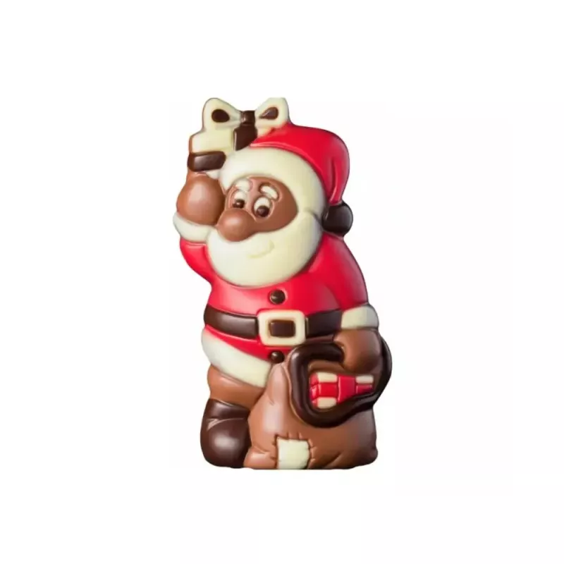 Chokaldfigur - Tomte med julklappar