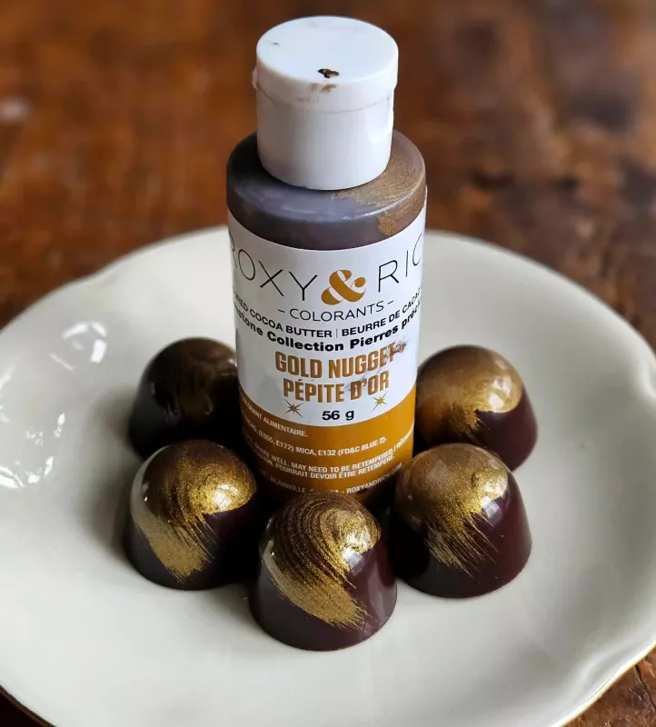 Gold Nugget kakaofärg med praliner - Bild av Liis Aunma / Chokladlavinen