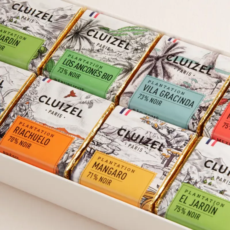 Plantagechoklad 16 bitar från Cluizel