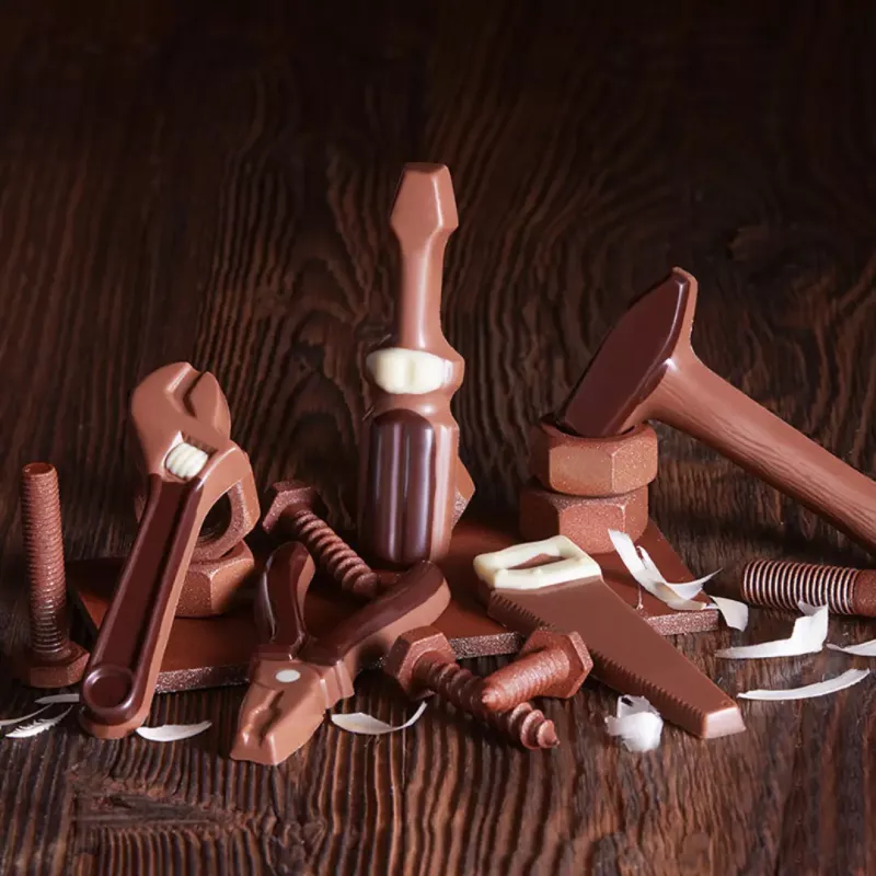 Presentask med chokladverktyg