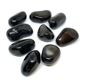 Svart agat trumlad