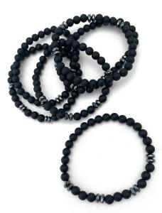 svart onyx & hematit armband