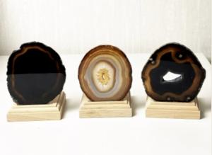 naturlig Agat som ljushållare