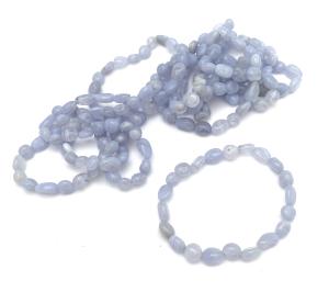 Blå band agat armband