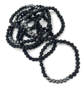 Lavasten & hematit armband