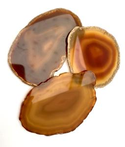 Röd band agat skiva