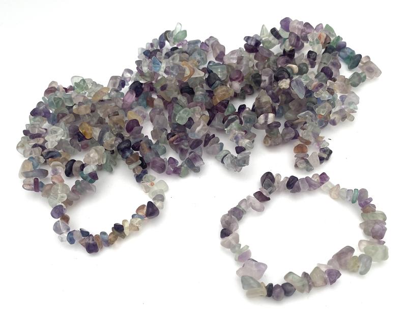 Regnbågsfluorit  armband chips