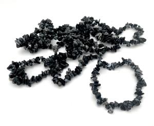 Snöflingeobsidian armband chips
