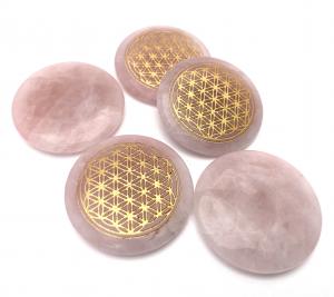 Flower of life amulett -Rosenkvarts