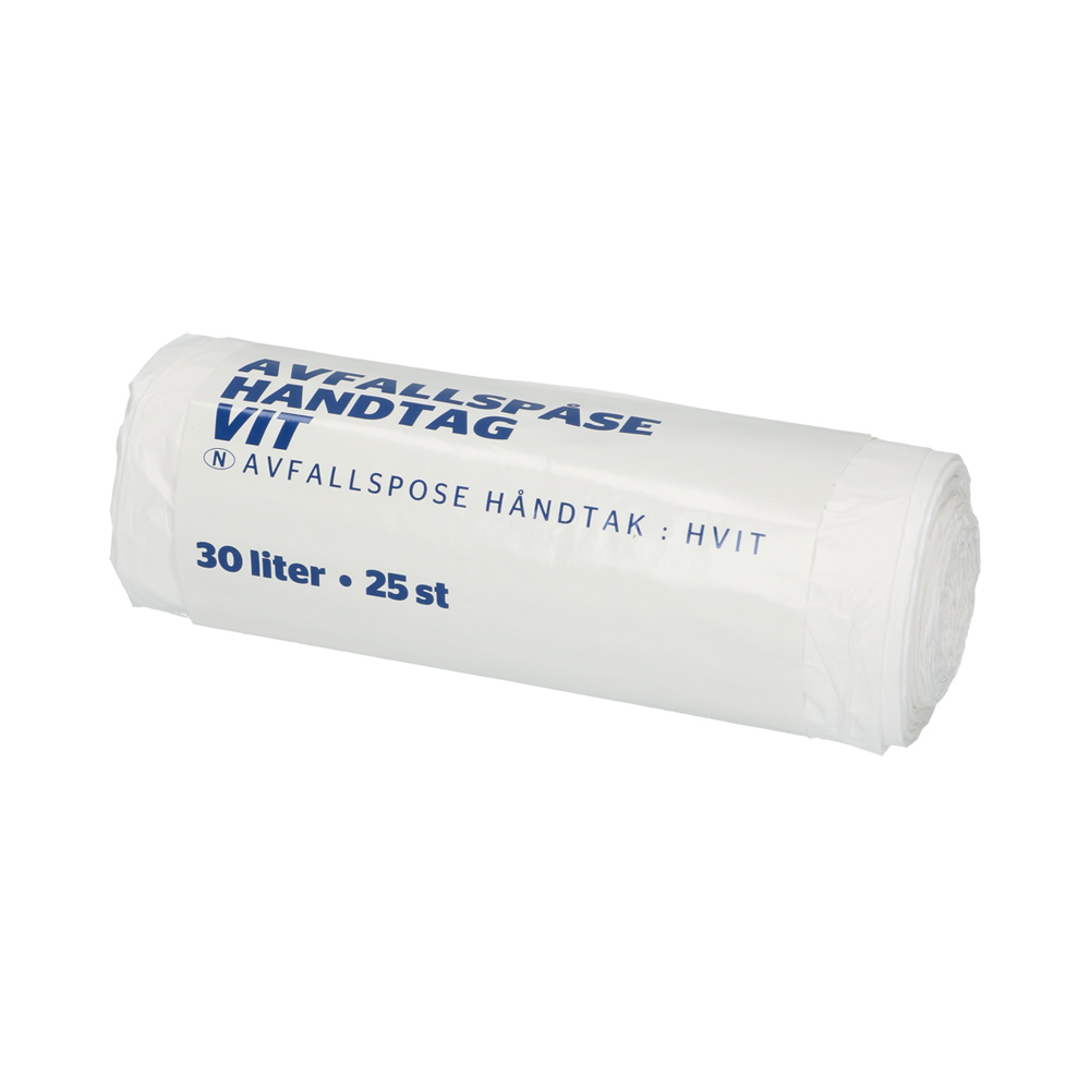Avfallspåse med handtag, 30 L, 25st/rulle