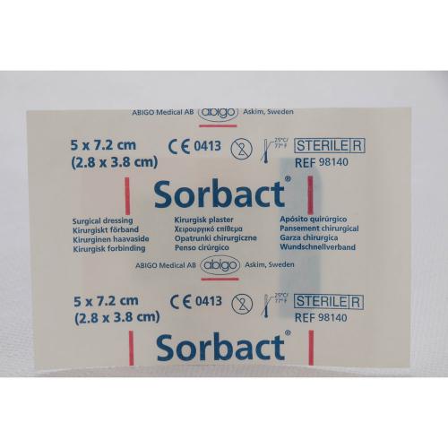 Sorbact. Kirurgiskt plåster. 5 x 7,2 cm.1st