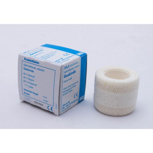 Gasbinda, självhäftande 2,5 m x 4 cm