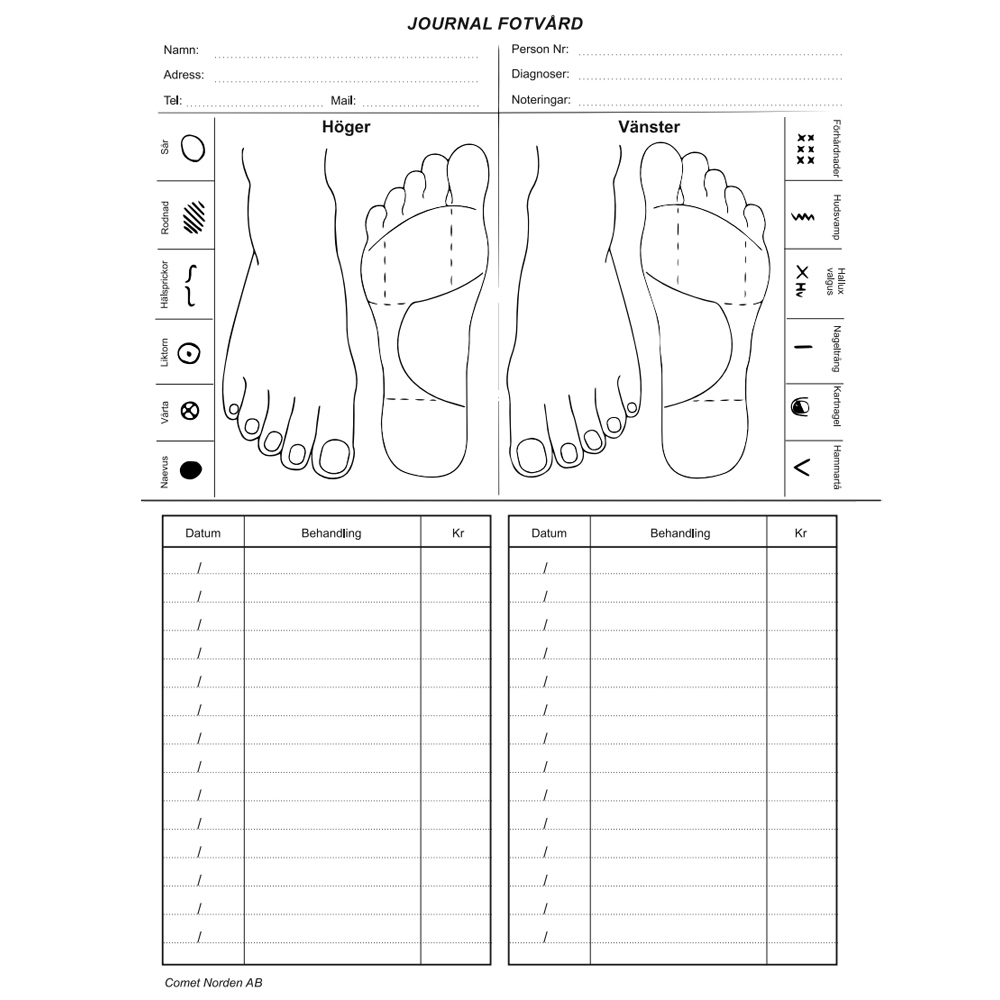 Journalkort - fotbilder, A5-format, 100st