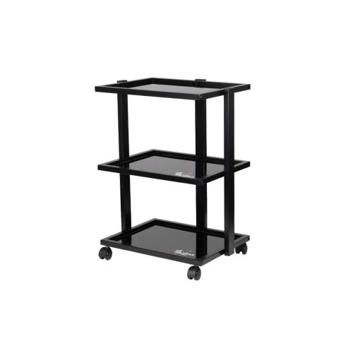 Avlastningsbord, 3 plan, svart