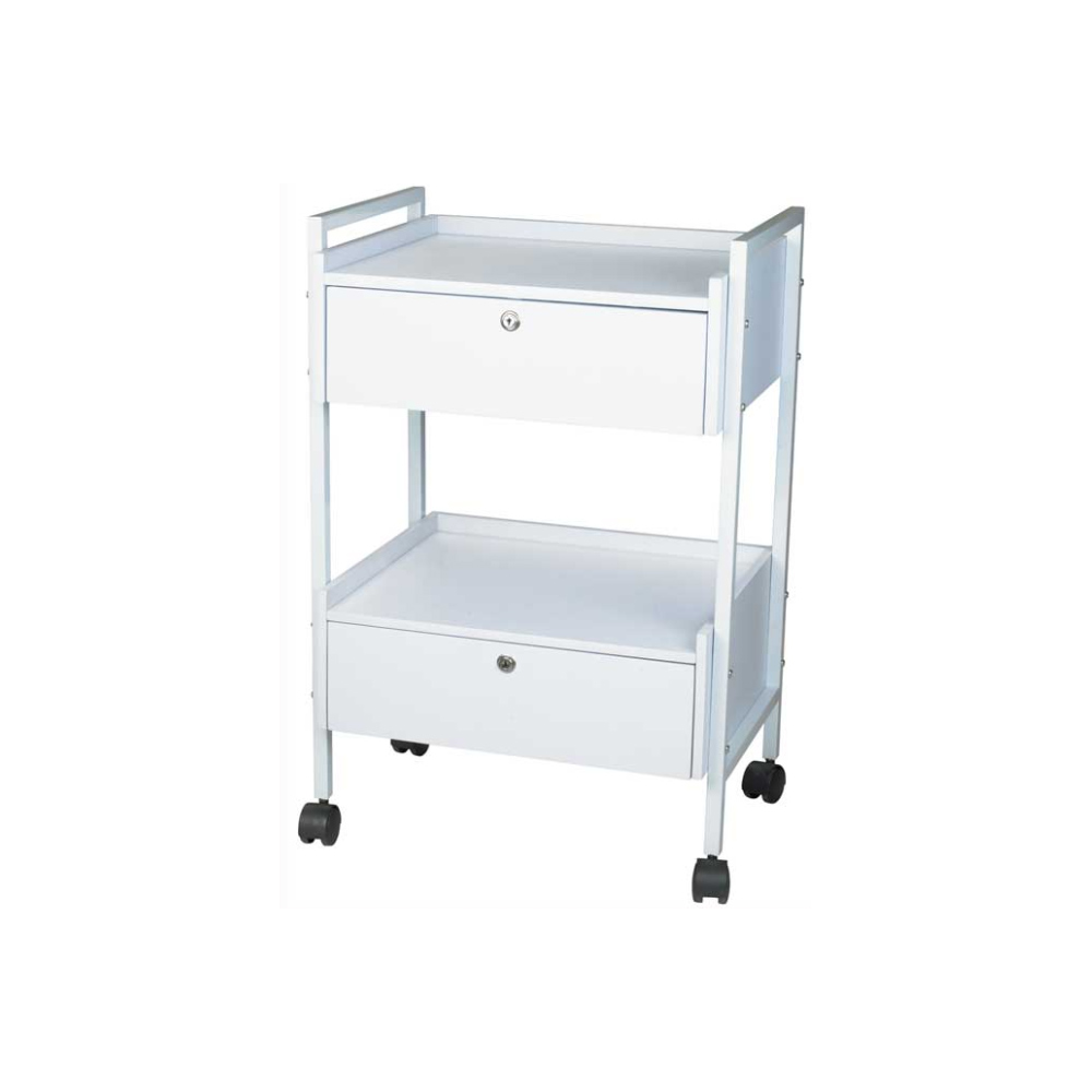 Avlastningsbord med 2 lådor, vit