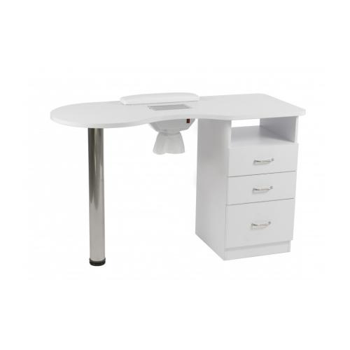 Manikyrbord med utsug och hurts, Vit