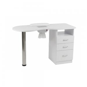 Manikyrbord med utsug och hurts, Vit