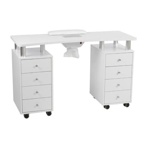 Manikyrbord i vitt trä med dammsug